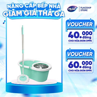 Bộ Lau Nhà MyJae Sợi Microfiber Xoay 360 Độ Thông Minh, Lau Sạch Nhanh Khô 134cm