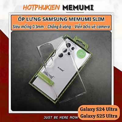 Ốp lưng trong suốt siêu mỏng 0.3mm cho Samsung Galaxy S25 Ultra / S24 Ultra hiệu Memumi Slim - Chống ố vàng, ôm sát máy - Hàng nhập khẩu