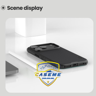 Ốp lưng dành cho iPhone 17 Pro Max Nillkin Super Frosted Shield Pro Matte dạng sần - Hàng chính hãng