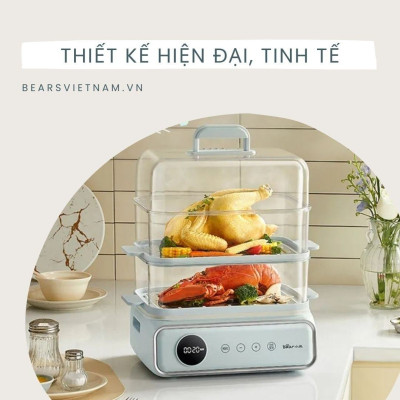 Nồi Hấp Bear Nồi Hấp Điện 3 tầng Nồi Lẩu Điện Kèm Hấp Đa Năng Cảm Ứng Hấp Lẩu Hầm Healthy Tiết Kiệm Điện DZG-P20W7 - Hàng chính hãng
