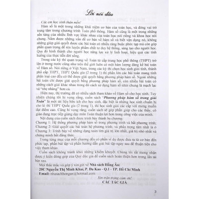 Sách - Phương Pháp Hàm Số Trong Giải Toán - Hồng Ân