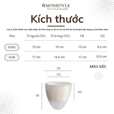 Chậu tự tưới treo tường K01 MONROVIA dành cho cây, hoa, decor không gian sống, văn phòng