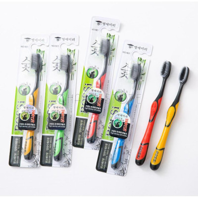 Hộp 30 Bàn chải đánh răng than tre hoạt tính Bossi lông siêu mềm, siêu mịn