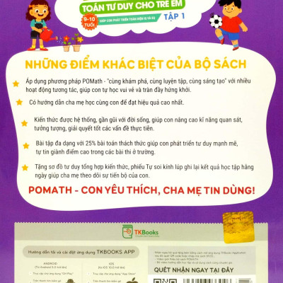 Bộ Pomath - Toán Tư Duy Cho Trẻ Em 9 - 10 Tuổi (Tập 1 + 2) (Bộ 2 Tập)
