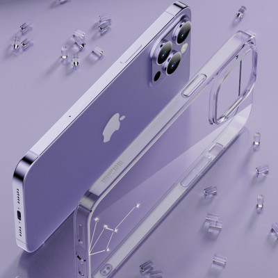 Ốp lưng cứng trong suốt đính đá dành cho iPhone 14 Pro hiệu Memumi - Hàng nhập khẩu