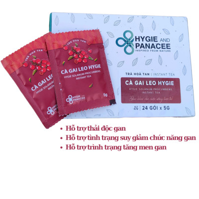 Cà Gai Leo - Trà thảo dược hòa tan Hygie&Panacee hộp 24 gói 24 lần pha - Hỗ trợ thải độc Gan, suy giảm chức năng Gan