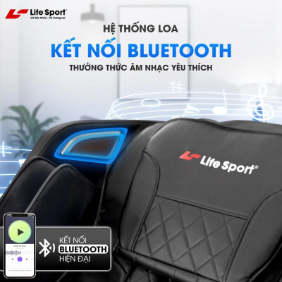 Ghế Massage Toàn Thân Giá Rẻ Lifesport LS-388, Ghế Massage Con Lăn 4D Kết Hợp Đường Ray SL, Hệ Thống Túi Khí Toàn Thân
