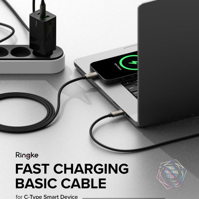 Cáp sạc nhanh cho điện thoại/laptop/tablet RINGKE Fast Charging Basic Cable C-to-C - Hàng Chính Hãng