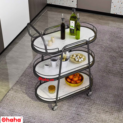 KỆ TRANG TRÍ PHÒNG BẾP SANG TRỌNG CÓ BÁNH XE CAO CẤP OHAHA - KTT022