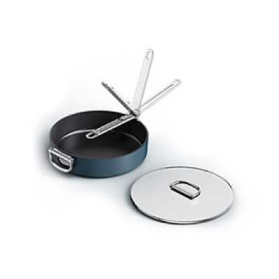 Chảo chiên chống dính ceramic cao cấp Joseph Joseph Space 28cm lòng sâu có nắp 010633, tay cầm gấp gọn tiện dụng