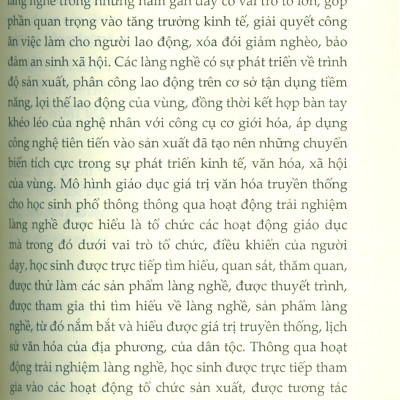 Mô Hình Giáo Dục Giá Trị Văn Hoá Truyền Thống Cho Học Sinh Trung Học Phổ Thông Thông Qua Hoạt Động Trải Nghiệm Làng Nghề (Nghiên Cứu Ở Vùng Châu Thổ Sông Hồng) 
