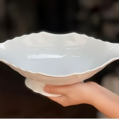 Bát đĩa thuyền KG90 đựng gà cúng nguyên con, hoa quả giúp trang trí sang trọng dài 30cm - Hàng chính hãng