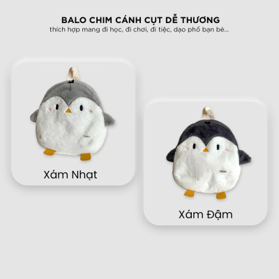 Balo nữ chim cánh cụt dễ thương, túi đeo chéo đi chơi xinh xắn IDIGO FBP6 - 3397