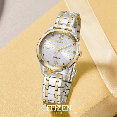 Đồng Hồ Nữ Citizen Eco-Drive Dây Thép Không Gỉ EM0506-77A - Mặt Trắng (32mm)