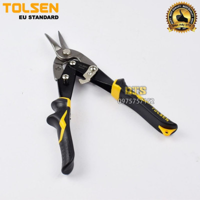 Kéo cắt tôn thẳng công nghiệp, kéo cắt thạch cao cộng lực TOLSEN 250mm,cắt tôn inox, đai thép, thép Cr-Mo cao cấp