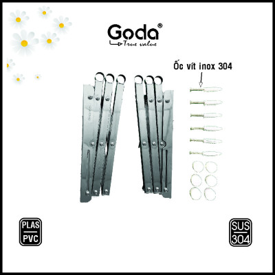 Giàn phơi xếp ống 22mm inox 304 thông minh cao cấp Goda loại 1 mét GD-141b