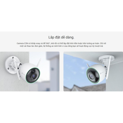 Camera Wifi EZVIZ C3N 2MP ghi lại âm thanh - Hàng Chính Hãng