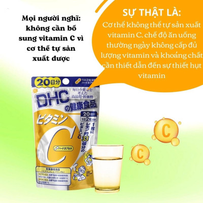 Viên Uống DHC Vitamin C Nhật Bản Giúp Sáng Da Mờ Thâm 30/90 Ngày