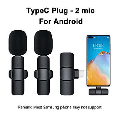 Micro Thu Âm Cài Áo Không Dây (2 Mic) Cho Điện Thoại Android Cổng Type C Lọc Tiếng Ồn Xa 20m Máy Tính Bảng Máy Ảnh Hỗ Trợ Quay Video Tiktok Livestream Review Vlog Youtube Chất Lượng Cao – Hàng Nhập Khẩu
