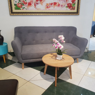 Ghế Sofa Vải Nỉ Xám Nhạt _ 3 Chổ Ngồi _ Size 1800