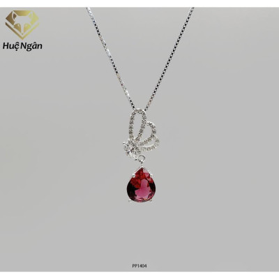 Combo dây chuyền và bông tai bạc Ý 925 Huệ Ngân - Cánh bướm mùa xuân PP1404-RYE140804