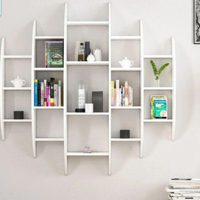 Kệ Gỗ Trang Trí Treo Tường Thiết Kế Dạng Hình Tròn Cách Điệu Juno Sofa CTKT710 KT 146x146x29cm