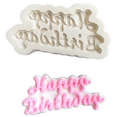 Khuôn silicon làm rau câu, socola Happy Birthday - Mã số 1107