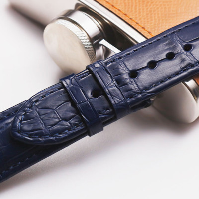 Dây Đồng Hồ Thay Thế Dành Cho Apple Watch 48 Ultra 45/44/42mm - 41/40/38mm, Chất Liệu Da Cá Sấu Cao Cấp Màu Xanh Navy Tương Thích Các Phiên Bản Series 8/7/6/5/4/3/2/1/SE Bảo Hành 12 Tháng