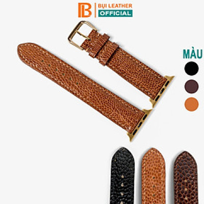 Dây đồng hồ dành cho AW da đà điểu D109 - Da thật khâu tay thủ công cao cấp