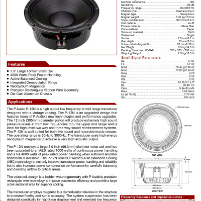 Loa bass 3 tấc từ Neo Paudio P12N – Hàng Chính Hãng