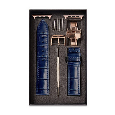 Dây Đồng Hồ Thay Thế Dành Cho Apple Watch 48 Ultra 45/44/42mm - 41/40/38mm, Chất Liệu Da Cá Sấu Cao Cấp Màu Xanh Navy Tương Thích Các Phiên Bản Series 8/7/6/5/4/3/2/1/SE Bảo Hành 12 Tháng