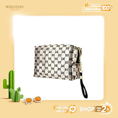 Túi đựng mỹ phẩm cao cấp họa tiết hiện đại Care4u 18x9x12 cm