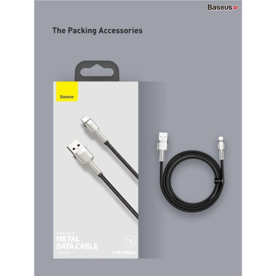 Cáp sạc nhanh Baseus Cafule Metal Series USB-IP CALJK  2.4A - hàng chính hãng