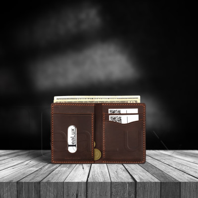 Ví Đứng Mini Da Sáp Handmade LEALUX Mini Handmade 5