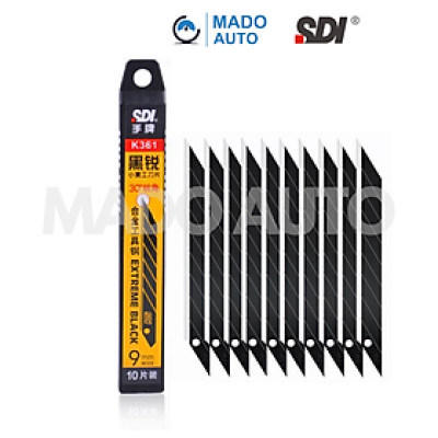 MADO AUTO Lưỡi dao rọc giấy văn phòng nhọn SDI mã K361 thép đen sắc bén