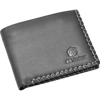 Ví Da Bò Nam Viền May Thủ Công AT Leather AT105 (12 x 9.5 cm)