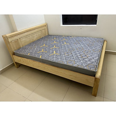 Giường gỗ sồi tự nhiên Juno Sofa tặng kèm nệm cao su tổng hợp 1m6 x 2m (bao ráp)