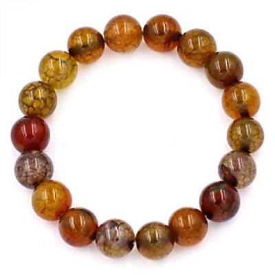 [Mệnh Kim, Thổ] Vòng Chuỗi Đeo Tay Đá Vân Rồng Xanh Nâu 10 Ly 18 Hạt