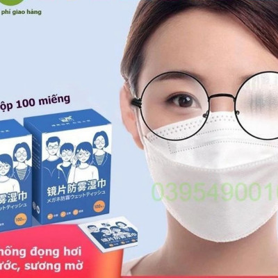 Khăn Lau Kính Nano Hộp 100 Miếng Khăn Giấy Chống Bám Hơi Nước, Giấy Lau Kính Chống Mờ Sương, Mồ Hôi, Chống Nhờn 