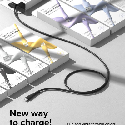 Cáp sạc nhanh cho điện thoại/laptop/tablet RINGKE Fast Charging Pastel Cable C-to-C nhiều màu - Hàng Chính Hãng