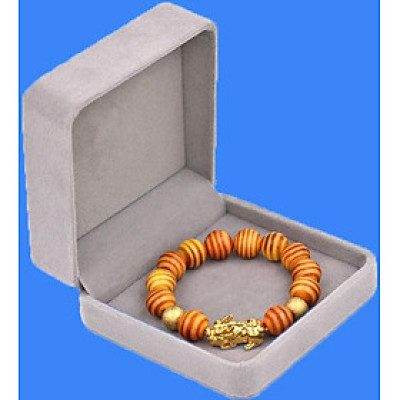 Vòng tay Gỗ Huyết Rồng 12 ly - cẩn Tỳ Hưu Phong Thủy inox vàng VGHRTHHBV12