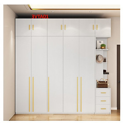 Tủ quần áo thiết kệ hiện đại - Tủ quần áo gỗ MDF 3VTA01 - Nội thất lắp ráp Viễn Đông ADV