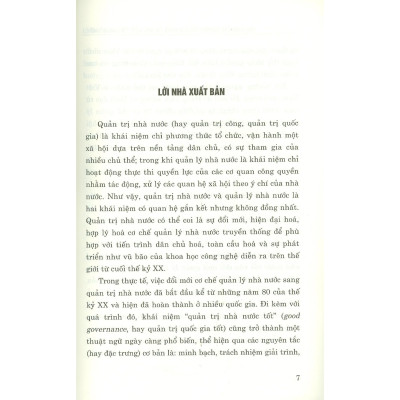 Sách - Vận Dụng Các Nguyên Tắc Của Quản Trị Nhà Nước Tốt Vào Đổi Mới Quản Lý Nhà Nước Ở Việt Nam Hiện Nay - NXB Chính Trị Quốc Gia