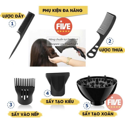 Máy Sấjy Tójc Đa Năng 5 Trong 1 Loại Xịn – Sấjy, Duỗi, Uốn, Tạo Kiểu Chuẩn Salon Tại Nhà, đèn trang trí