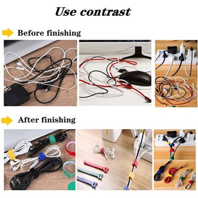 10 Sợi Băng Gai Nhiều Màu - Dính 2 Mặt Cuốn Cáp, Bó Cáp, Làm Gọn Dây Sạc,Dây Cáp, Dây Tai Nghe, Tiện Dụng. TakyHome 5678 - Hàng Nhập Khẩu