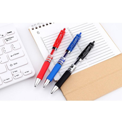 Bút bi bấm  đầu 3 màu -12 cây /hộp bút gel BAOKE/B35