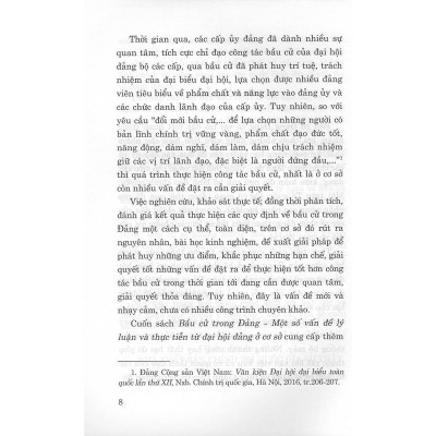 Sách - Bầu Cử Trong Đảng - Một Số Vấn Đề Lý Luận Và Thực Tiến Từ Đại Hội Đảng Ở Cơ Sở - NXB Chính Trị Quốc Gia