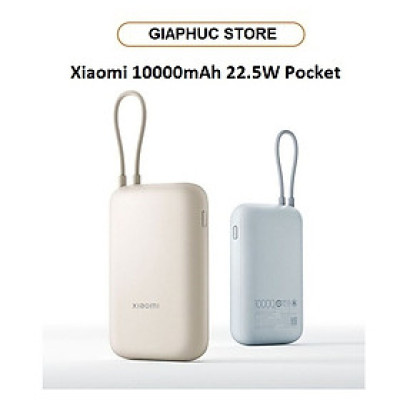Pin sạc dự phòng Xiaomi 10000mAh 22.5W Pocket có kèm cáp sạc - Hàng Nhập Khẩu