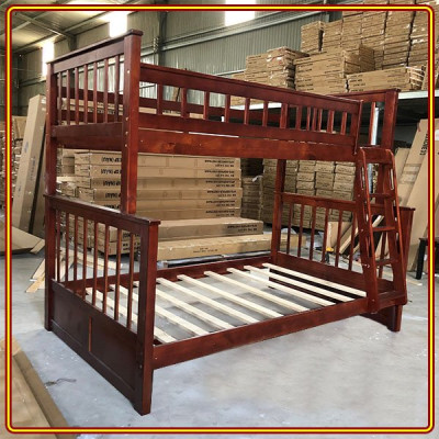 Giường 3 tầng màu nâu Tundo trên 1m dưới 1m2