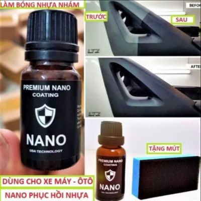 CHAI DUNG DỊCH NANO ĐÁNH BÓNG PHỤC HỒI LÀM MỚI NHỰA NHÁM XE MÁY ÔTÔ XE ĐIỆN MẪU MỚI CHẤT LƯỢNG 